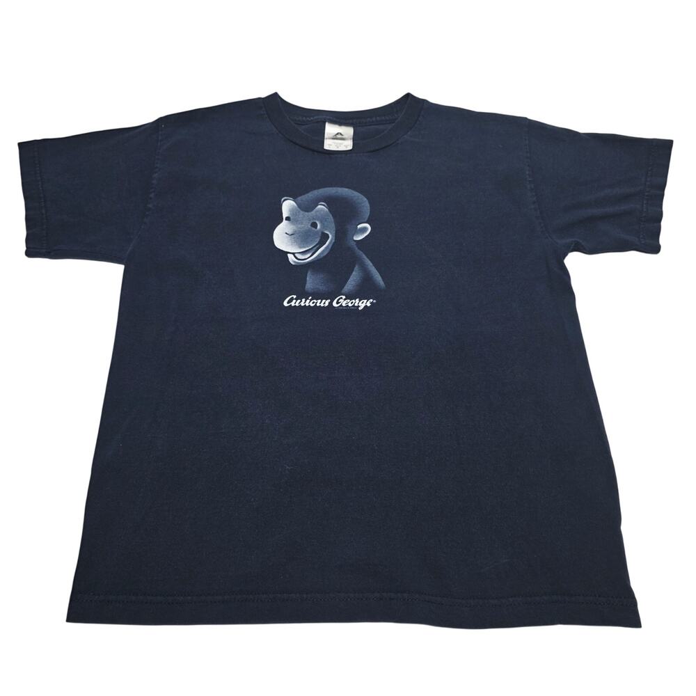Vintage Curious George Youth Kids T-Shirt 1995 Size Large Blue